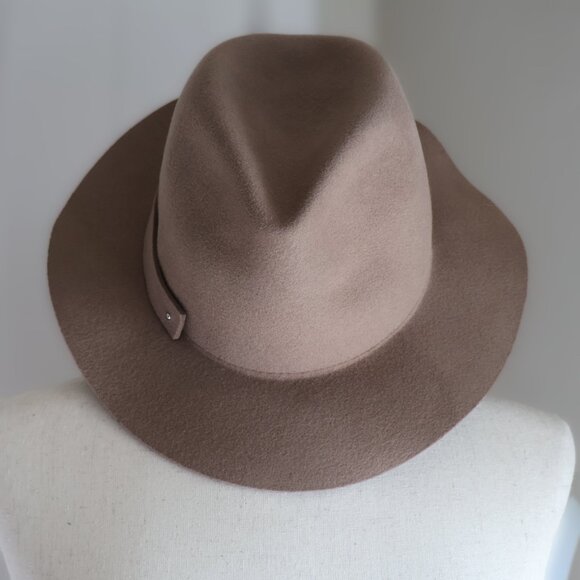 Anthropologie Packable Lightweight Wool Hat Womens One Size Tan Boho Festival - Picture 2 of 4